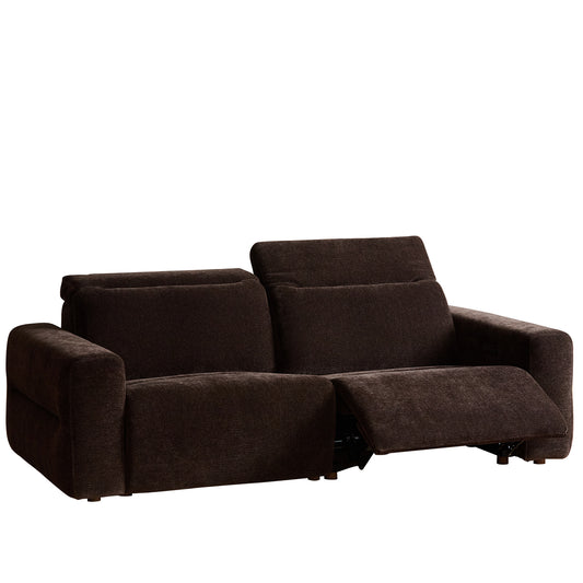 Coffee Brown Chenille Velvet Fabric Electric Recliner Sofa LOLO - view 2