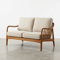 NORDEN Mid-Century Solid Teak 2-Seater Loveseat