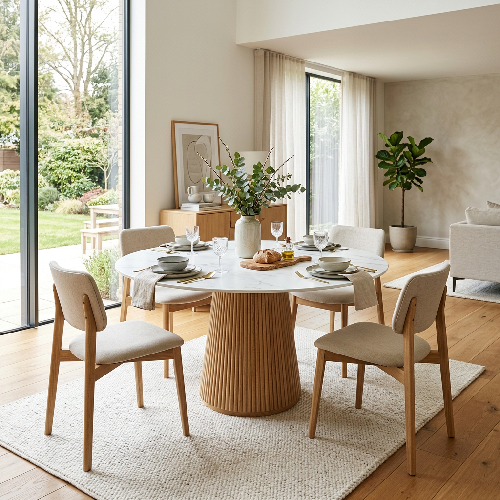 ORBIT Sintered Stone Extendable Round Dining Table Overview