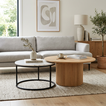 TERRA Sintered Stone Modern Nesting Coffee Tables (Set of 2)
