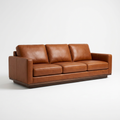 VERONA Italian Luxury 3-Seater Cognac Leather Sofa