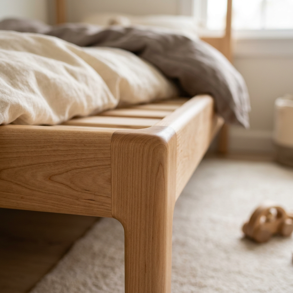 NOAH Montessori Bed Rounded Corners and Non-Toxic Finish Detail