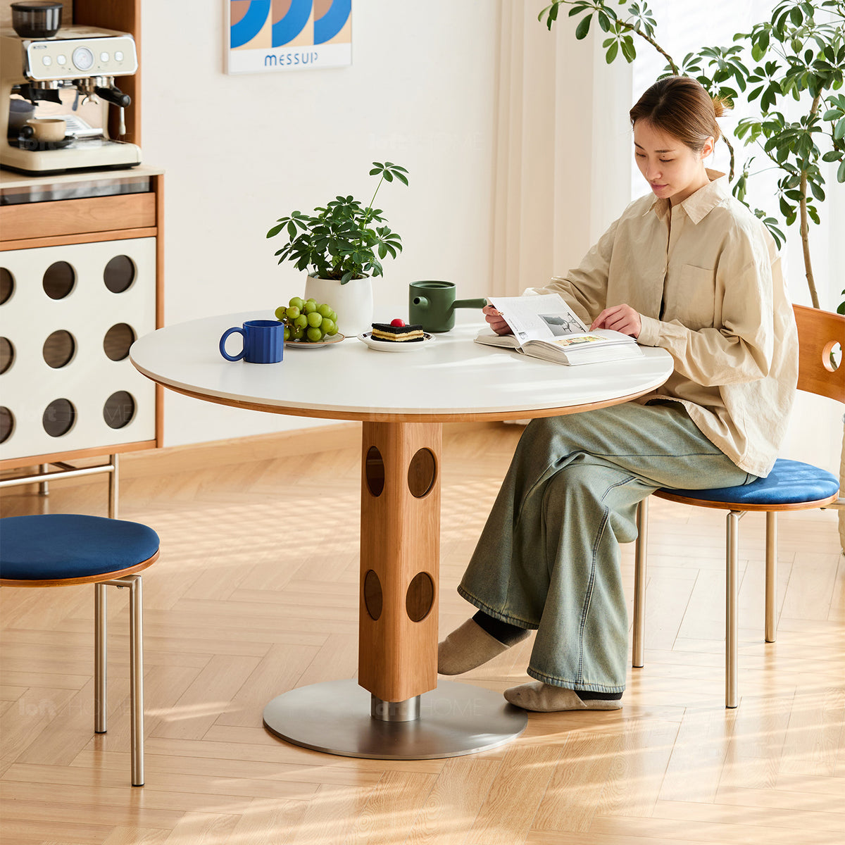 Scandinavian Cherry Wood Round Dining Table TIMELESS - view 6