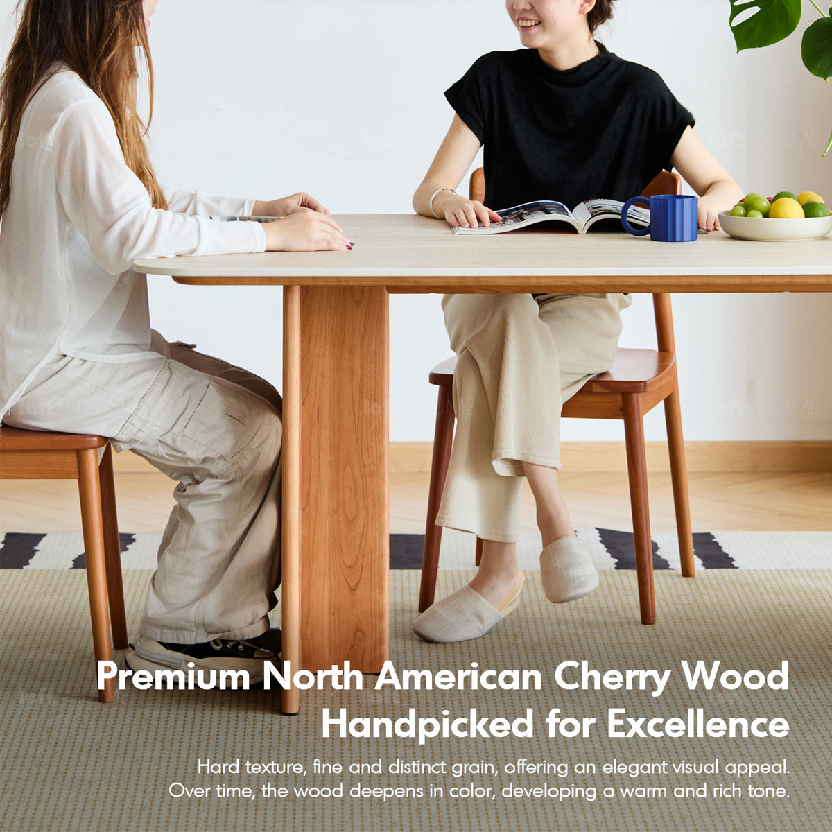 Scandinavian Cherry Wood Sintered Stone Dining Table TIMELESS - view 8