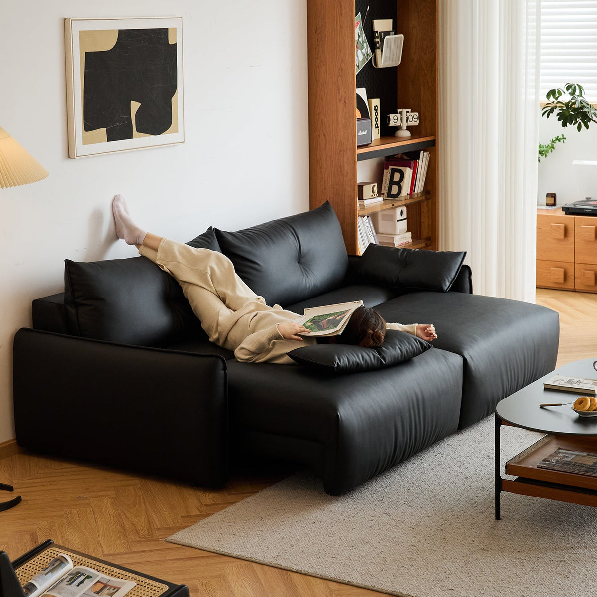 Modern genuine leather electric recliner 2 seater sofa conceptual design.