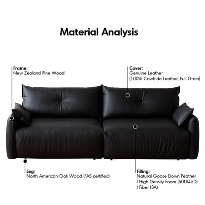 Modern genuine leather electric recliner 2 seater sofa detail 3.