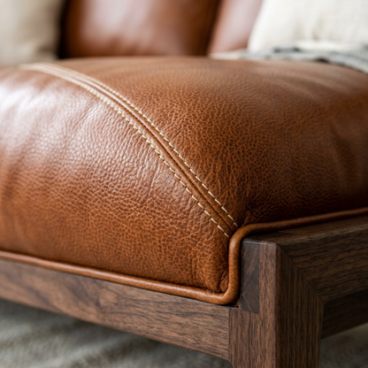 VERONA Sofa - Cognac Top-Grain Leather Detail