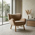 VELA Organic Curved Velvet Accent Armchair