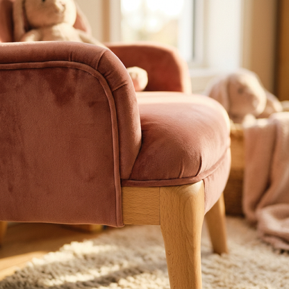MUSHROOM Kids Armchair Soft Velvet and Rounded Armrest Detail