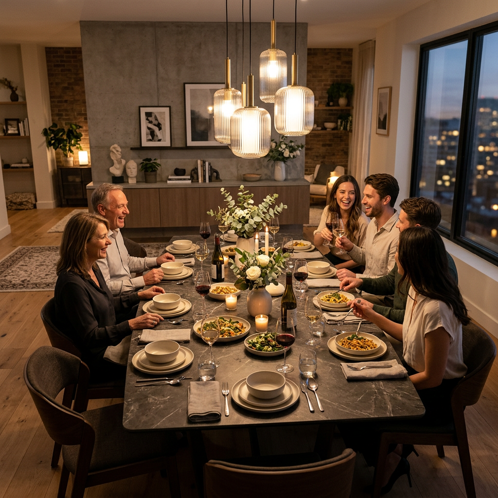 AURELIA Sintered Stone Dining Table Dining Room Lifestyle Scene