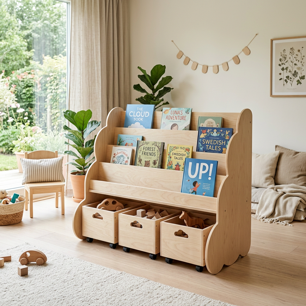 CLOUD Kids Bookshelf and Toy Storage Overview