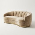 ELYSIA Contemporary Curved Velvet 3-Seater Sofa