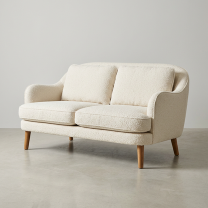 LUMI Scandinavian 2-Seater Boucle Sofa - Studio Front View