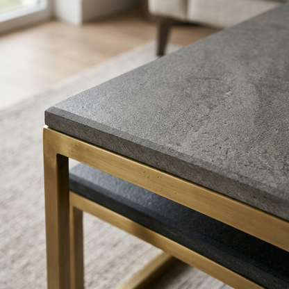 TERRA Sintered Stone Edge & Brass Base Detail