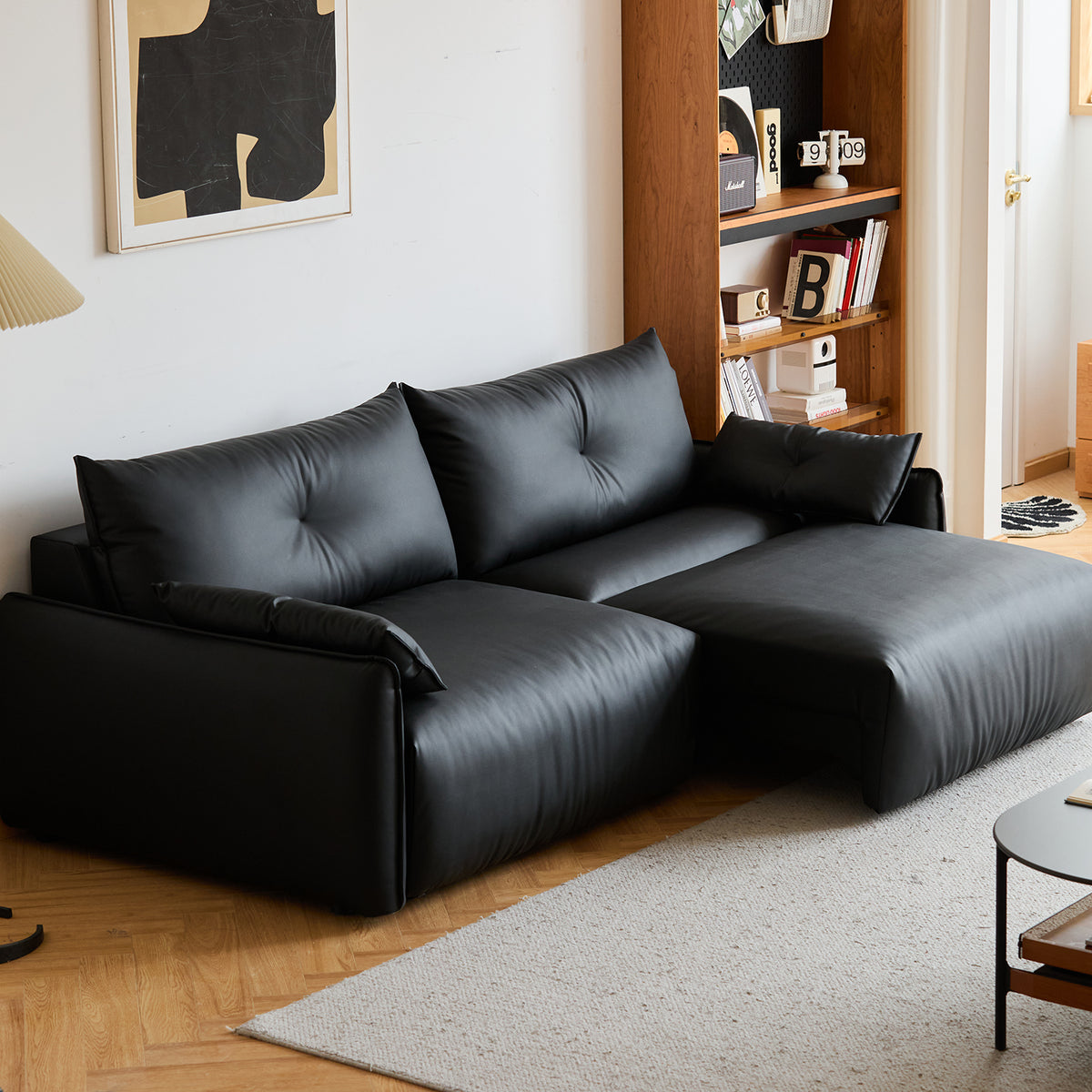 Modern Genuine Leather Electric Recliner 3 Seater Sofa EVENA - view 1
