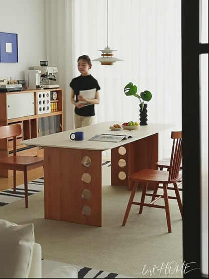 Scandinavian Cherry Wood Sintered Stone Dining Table TIMELESS
