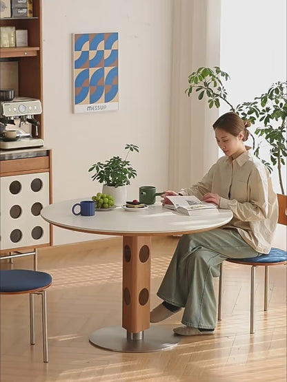Scandinavian Cherry Wood Round Dining Table TIMELESS