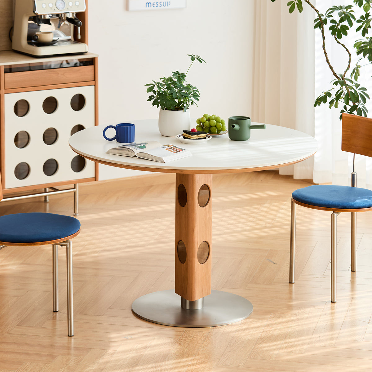 Scandinavian Cherry Wood Round Dining Table TIMELESS - view 1