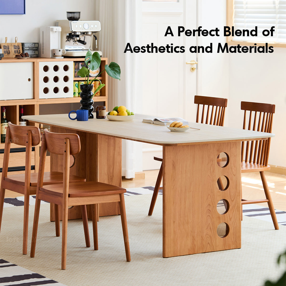 Scandinavian Cherry Wood Sintered Stone Dining Table TIMELESS - view 7
