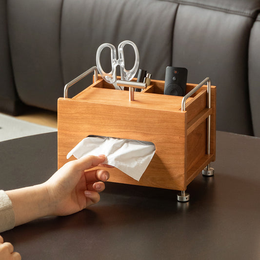 Scandinavian Cherry Wood Tissue Box SORT - view 2
