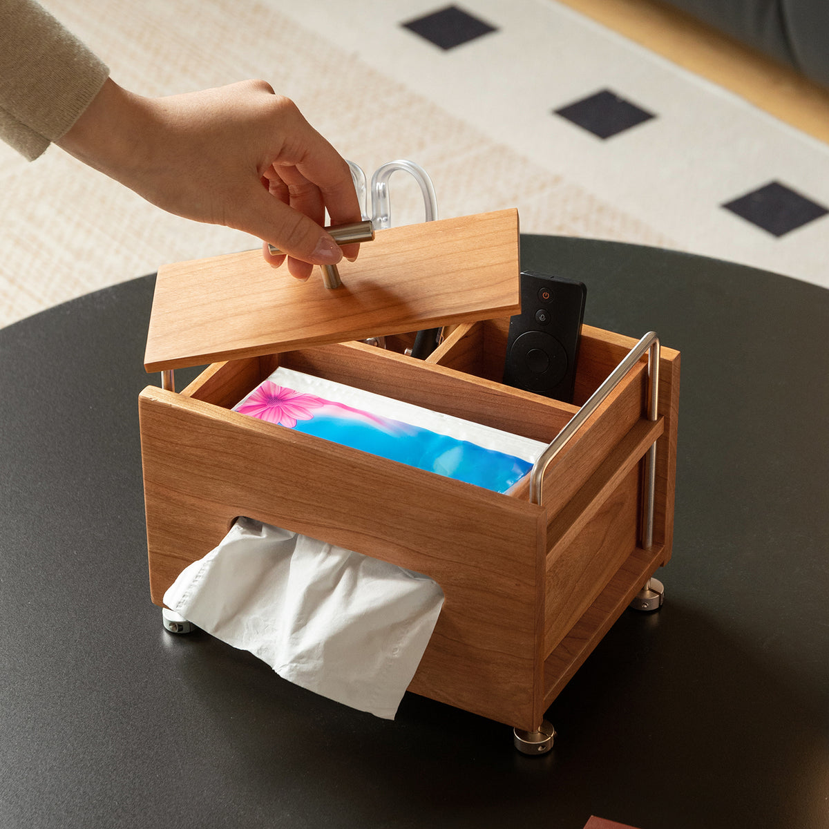 Scandinavian Cherry Wood Tissue Box SORT - view 4