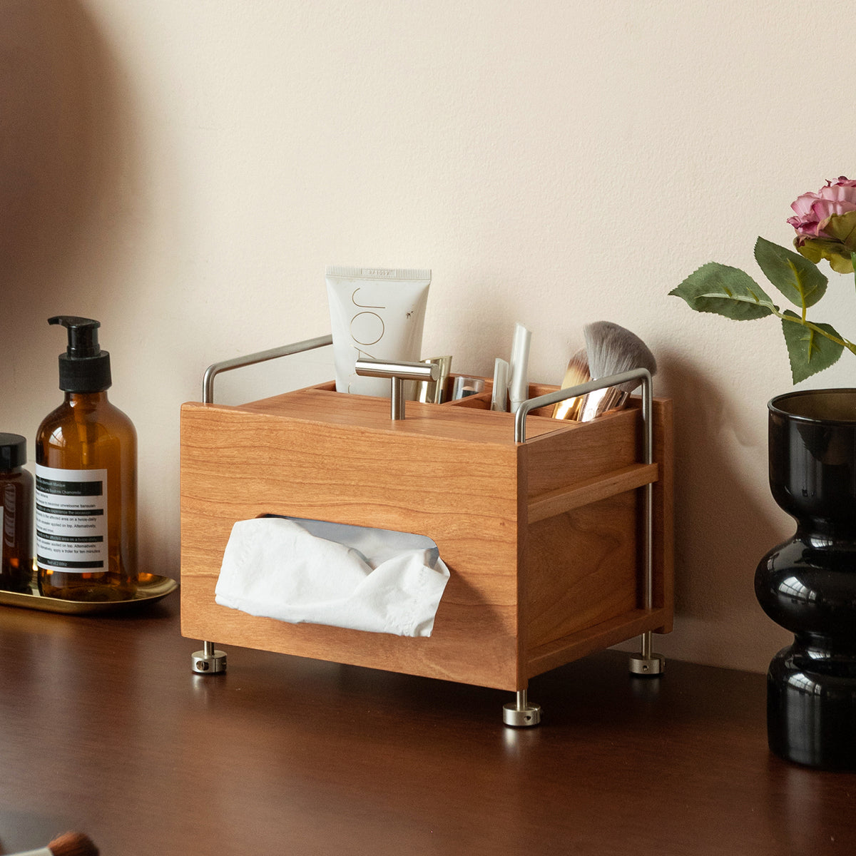 Scandinavian Cherry Wood Tissue Box SORT - view 6